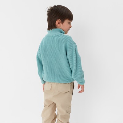 Джемпер для мальчика вязаный KAFTAN, бирюзовый, размер 32 (110-116 см)
