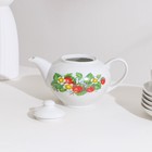 Сервиз чайный «Цветущая земляника», 14 предметов: чайник, сахарница, 6 чайных пар, фарфор - Фото 3