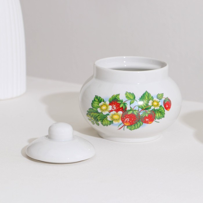 Сервиз чайный «Цветущая земляника», 14 предметов: чайник, сахарница, 6 чайных пар, фарфор - фото 1910800806