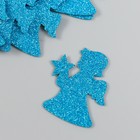Декор "Ангелочек" голубой  5 см набор 10 шт фоам глиттер - фото 320219235