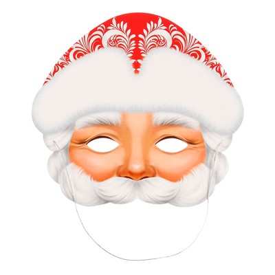 Маска новогодняя "Дед Мороз"  глиттер, 24,7х22,6 см