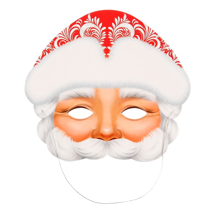 Маска новогодняя "Дед Мороз"  глиттер, 24,7х22,6 см - Фото 1