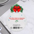 Медаль "Подарок от Деда Мороза" глиттер, снегирь, 10х10 см (комплект 20 шт) - фото 25634226