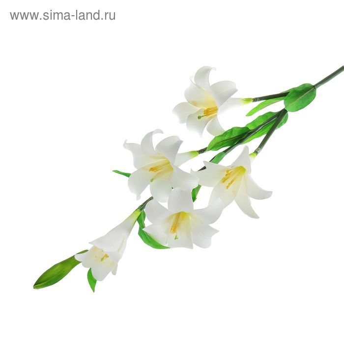 цветы искусственные 115 см лилейник белый - Фото 1