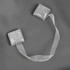 Подхват для штор «Квадрат с блёстками», 3,5 × 3,5 см, цвет серебряный - Фото 2
