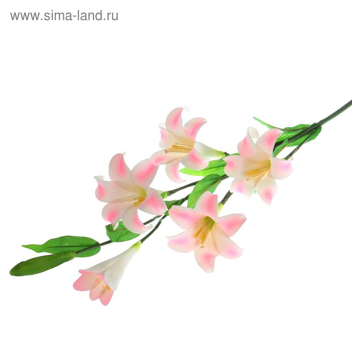 цветы искусственные 115 см лилейник бело розовый - Фото 1