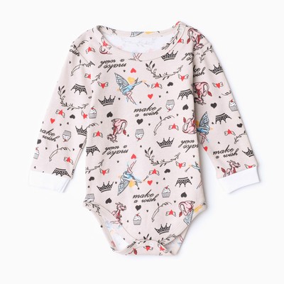 Боди детское «Дракончик», цвет серый, рост 62 см