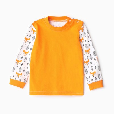 Лонгслив «Лисички», цвет морковный, рост 74 см