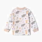 Лонгслив "Мишка в лесу", цвет песочный, рост 74 см - фото 23253657