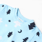 Пижама детская, цвет голубой/елка, рост 104-110 см - Фото 2