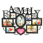 Фоторамка пластик на 8 фото 10х10 см 10х15 см 13х18 см 15х20 см "Семейная"чёрная 68,5х50,5 см - Фото 1