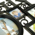 Фоторамка пластик на 8 фото 10х10 см 10х15 см 13х18 см 15х20 см "Семейная"чёрная 68,5х50,5 см - Фото 3