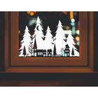 Наклейка декоративная для окон «Дома на фоне елей», 50×34 см - Фото 1