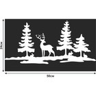 Наклейка декоративная для окон «Олень в лесу», 50×24 см, (снег 10×20 см) - Фото 2