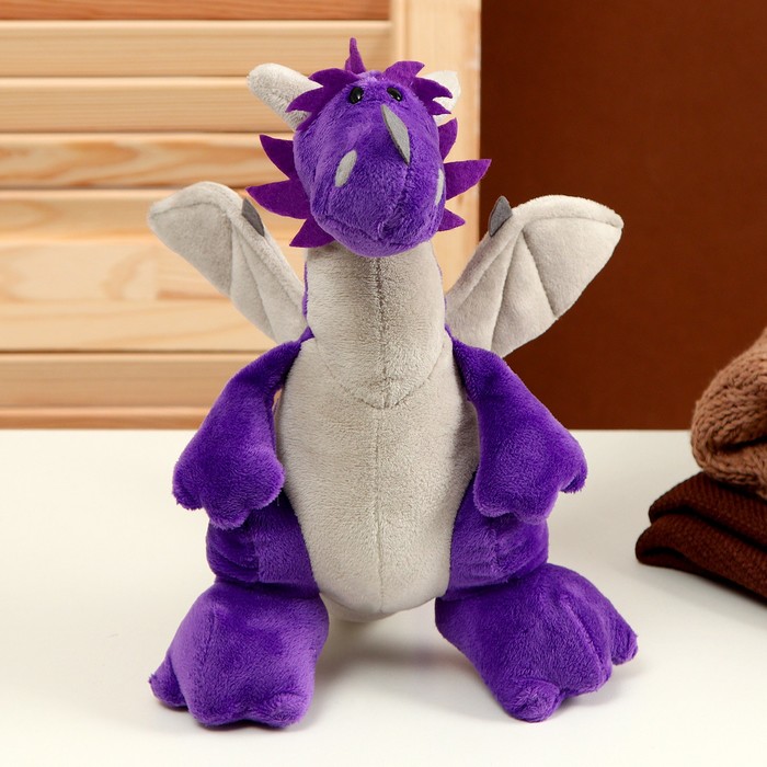 Мягкая игрушка «Дракон», 22 см, цвет фиолетовый - Фото 1