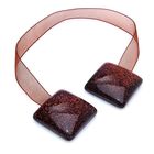 Подхват для штор на ленте "Квадрат с блёстками", цвет кофейный - Фото 1