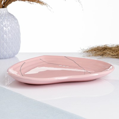 Тарелка "Сердце" зефир, 23х22см