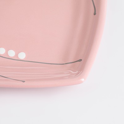 Тарелка "Сердце" зефир, 23х22см