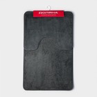 Коврики для ванной и туалета Доляна «Софт», 2 шт.: 40×50 см, 50×80 см, серые - Фото 7