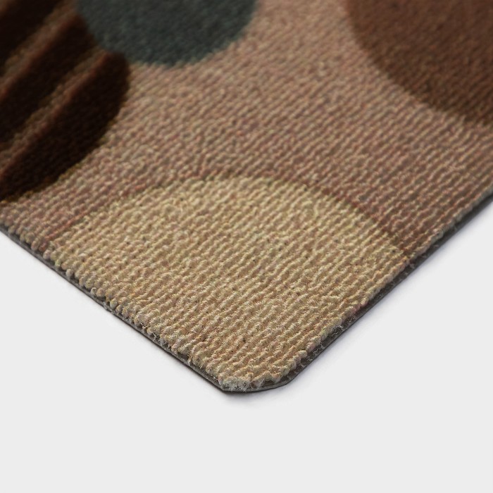 Коврик придверный влаговпитывающий Доляна, без окантовки, 37×58 см, цвет бежевый