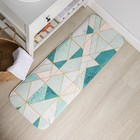 Коврик для ванной и туалета «Доляна. Малахит», 43×120 см, зелёный - Фото 2