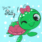 Футболка детская, цвет голубой/черепашка, рост 80 см - фото 27194615