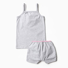 Комплект (майка, трусы) для девочки, цвет серый, рост 86-92 см - фото 24580903