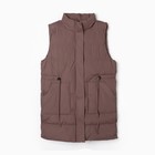Жилет утеплённый женский, цвет коричневый, размер 44 - фото 23513482