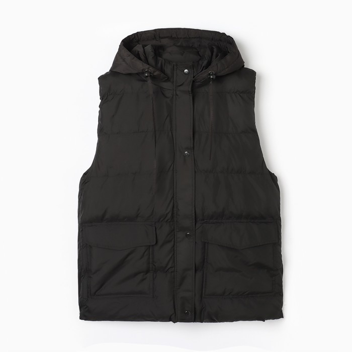 Жилет женский утеплённый, чёрный, размер 56 - Фото 1