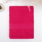 Полотенце махровое 50х90см, малиновый, 440г/м, хл100% - фото 41466782