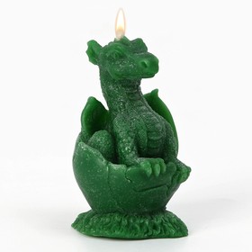 Свеча интерьерная фигурная «Дракон», зелёная, без аромата