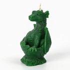 Свеча интерьерная фигурная «Дракон», зелёная, без аромата - Фото 3