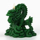 Свеча интерьерная фигурная «Дракон», зелёная, без аромата - фото 2460246