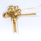 Подарочный бант - шар №6.5, золото, для упаковки подарков - Фото 2