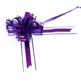 Подарочный бант - шар №6.5, фиолетовый, для упаковки подарков (комплект 10 шт)