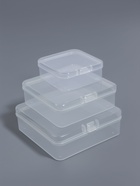 Набор баночек для мелочей, 3 шт., 8.1×2.6/7.2×2.5/5.2×2 см, прозрачный - Фото 3