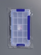 Органайзер для хранения мелочей, с подвесом, 15 ячеек, 23×12×3.5 см, прозрачный, синий - Фото 6