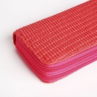 Кошелёк женский на молниях с ремешком, 19×4×9.5 см, текстурный, розовый - Фото 3