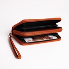 Кошелёк женский на молниях с ремешком, 19×4×9.5 см, текстурный, оранжевый - Фото 2