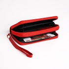 Кошелёк женский на молнии с ремешком, цвет красный - фото 47656327