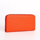 Кошелёк женский на молнии с ремешком, 19.5×2.5×10 см, оранжевый - Фото 4