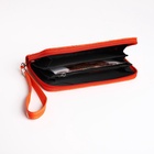 Кошелёк женский на молнии с ремешком, 19.5×2.5×10 см, оранжевый - Фото 2