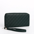 Кошелёк женский на молнии с ремешком, 19.5×2.5×10 см, зелёный - Фото 5