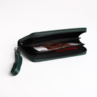 Кошелёк женский на молнии с ремешком, 19.5×2.5×10 см, зелёный - Фото 2