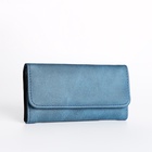 Кошелёк женский на кнопке, 18.5×2.5×9 см, синий - Фото 5