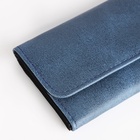 Кошелёк женский на кнопке, 18.5×2.5×9 см, синий - Фото 3