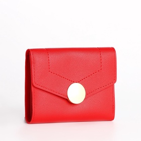 Кошелёк женский на кнопке, цвет красный