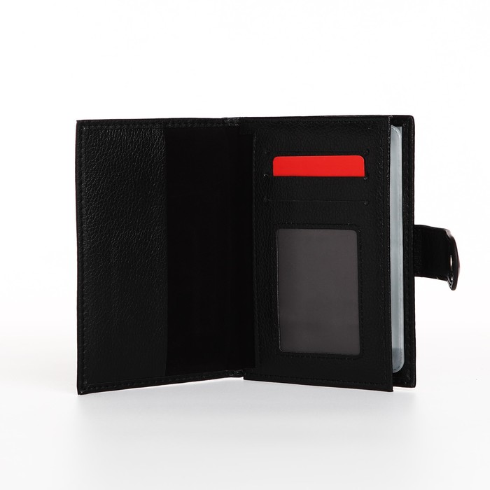 Обложка на магните. для автодокументов и паспорта, цвет чёрный