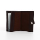 Портмоне мужское на магните, 3 в 1, для купюр, автодокументов и паспорта, цвет коричневый - Фото 5