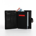 Портмоне мужское на магните, 3 в 1, для купюр, автодокументов и паспорта, цвет чёрный - Фото 6